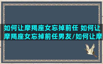 如何让摩羯座女忘掉前任 如何让摩羯座女忘掉前任男友/如何让摩羯座女忘掉前任 如何让摩羯座女忘掉前任男友-我的网站